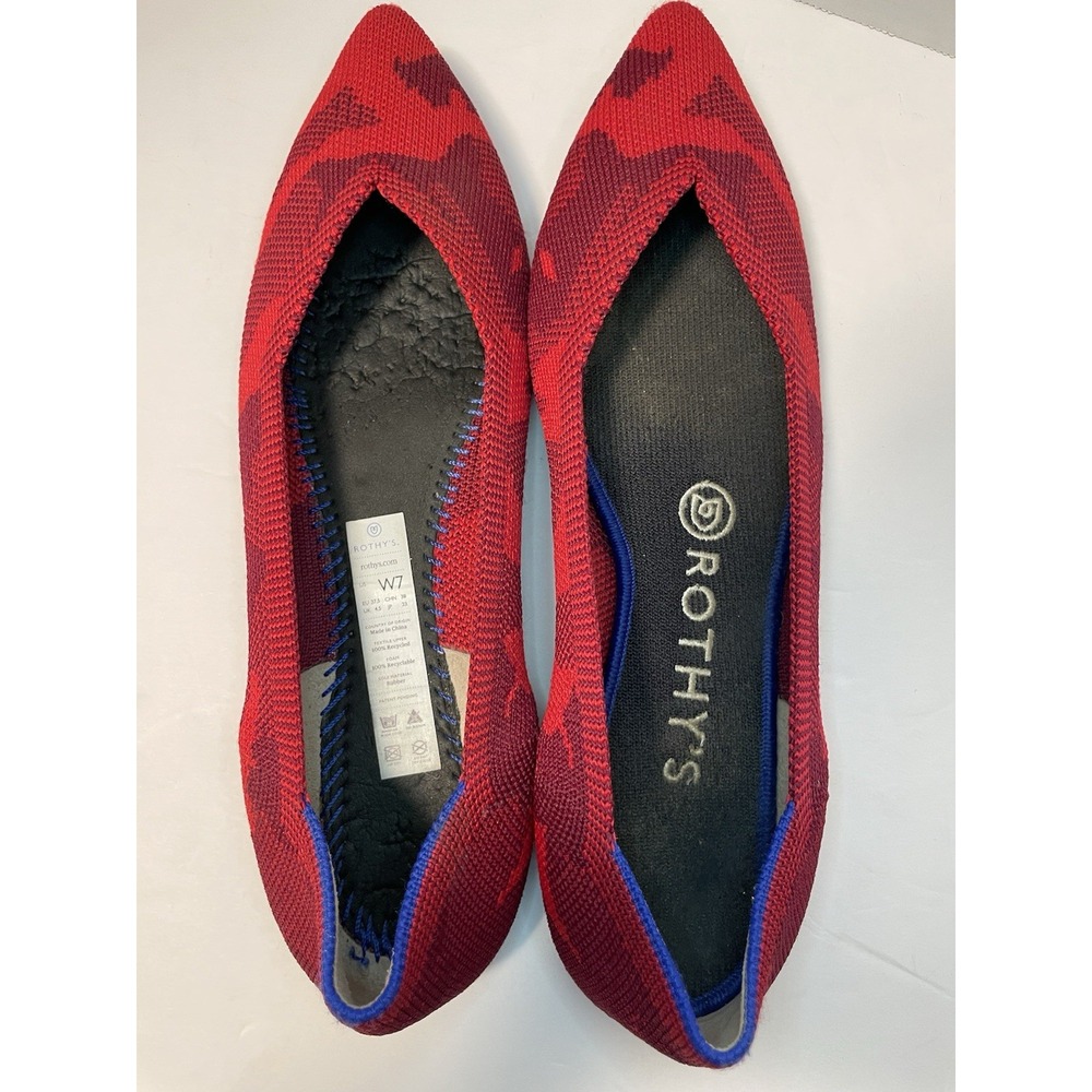 Rothy's The Point Flats Slip On Women's Size 7 Red camouflage Pattern - Picture 11 of 15